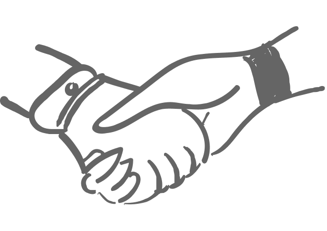 sketched handshake icon